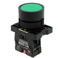 Botão de Comando Pulsante Metaltex Verde 1NA P20AFR-G-1A